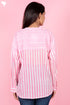 Mulmul Cotton Top In Striped Block Print